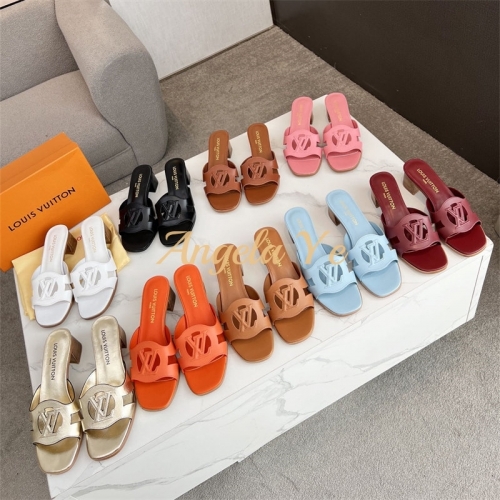 1 pair fashion slide slipper for women(heel height:4.5cm) size:5-10 with box LOV #23283