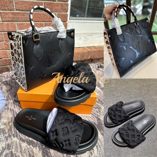 1 set fashion slipper & Tote bag(25cm)  free shipping LOV #23363