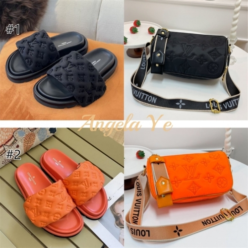 1 set fashion slipper & shoulder bag free shipping LOV #23485