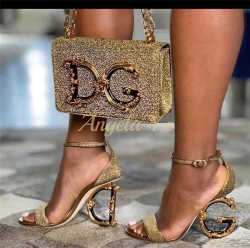 1 Set Fashion Bag & High heels Shoes with box DOA #5033