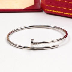 C.a.r.t.i.e.r. Women Bangle No-Stone Silver Titanium steel with Original box set 037