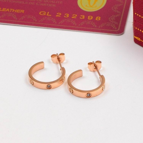 C.a.r.t.i.e.r. Earring Rose gold with Stone Titanium steel 105