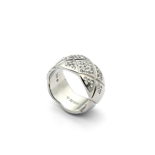 C.h.a.n.e.l. Ring Silver with Stone Titanium steel 146