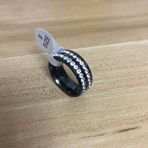 Stylish Black Ring with Stone 152