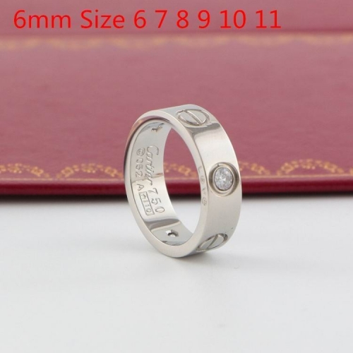 C.a.r.t.i.e.r. Ring 6mm Silver with Stone Titanium steel 145
