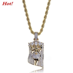 Fashion Necklace Gold with Stone Titanium steel 184
