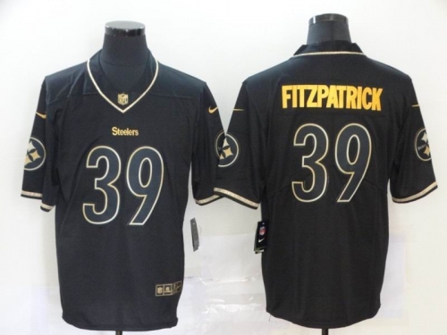 Black Retro gold letters Jersey 010 Men