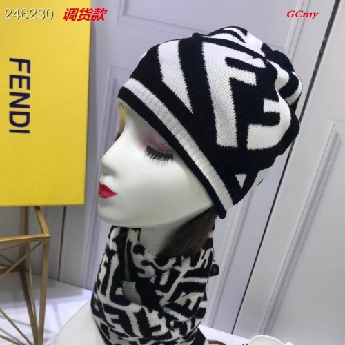 F.E.N.D.I. Hat Scarf Set 1003