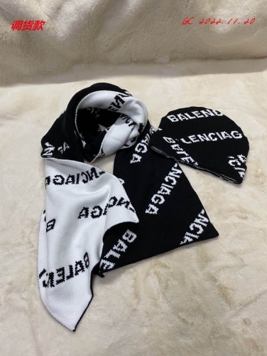 B.a.l.e.n.c.i.a.g.a. Hat Scarf Set AAA 001