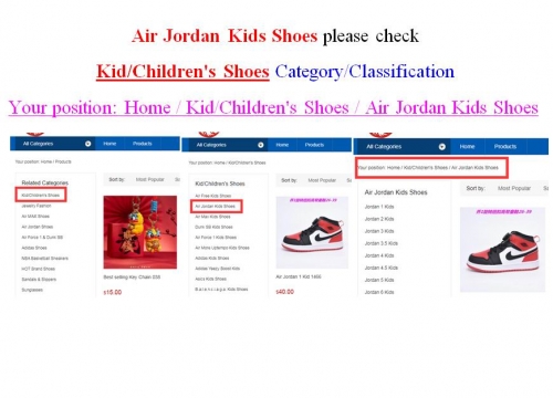 Air Jordan Kids Shoes please go to Kid/Children's Shoes Category