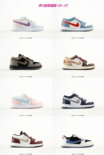 Jordan 1 Low Top Kids Shoes 6037 Child