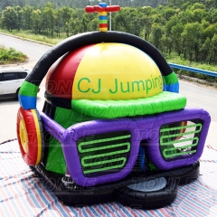 3D helmet headset inflatable disco dome bouncer DJ bounce house for dance party