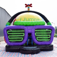 3D helmet headset inflatable disco dome bouncer DJ bounce house for dance party