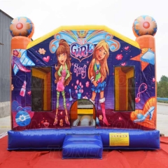 girl thing inflatable party castle disco dancing bounce house for girls party