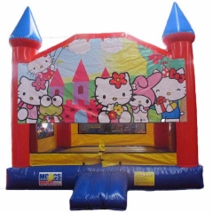 Inflatable theme castle jumper bounce house with minion banner