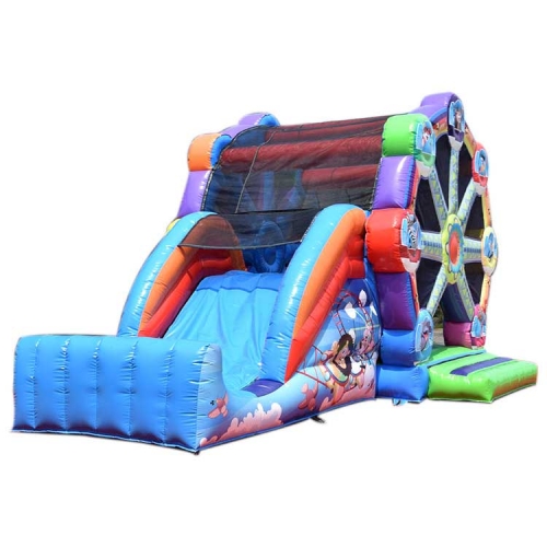 Original design ferris wheel inflatable bouncer kids bounce house slide jumping castle combo for sale