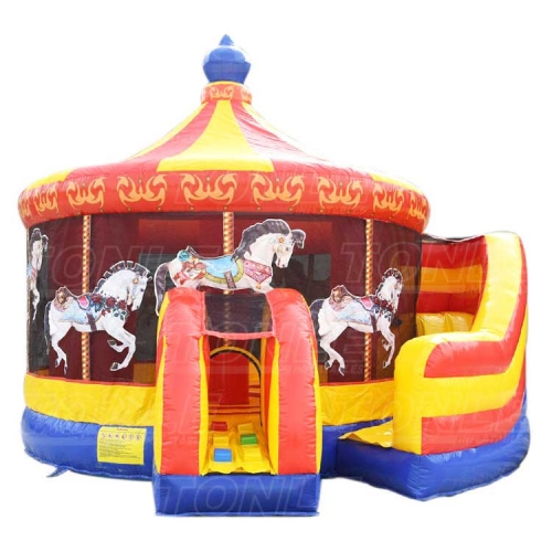 carousel bounce house slide combo