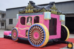 inflatable princess carriage bounce house bouncy castle with slide combo