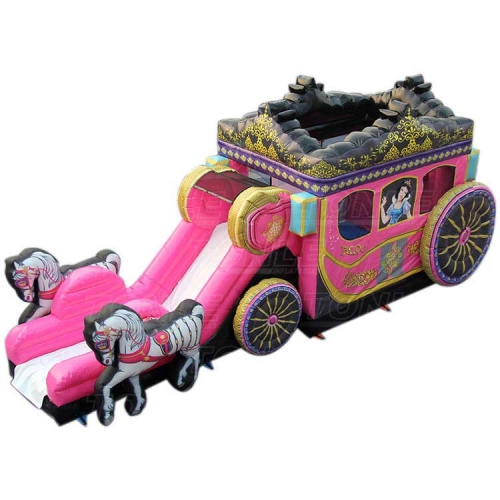 princess carriage bounce house w/ slide