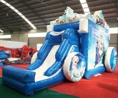 Frozen princess carriage bounce house combo