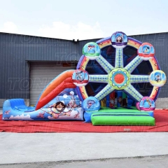 Original design ferris wheel inflatable bouncer kids bounce house slide jumping castle combo for sale