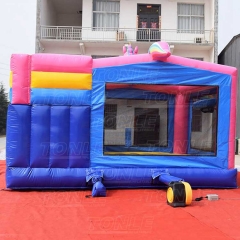 unicorn bounce house slide combo