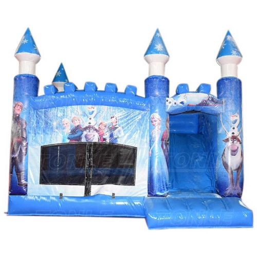 inflatable frozen theme bounce house jumping castle with slide combo for sale
