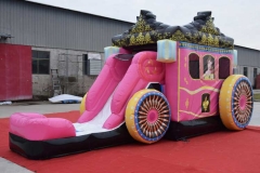 inflatable princess carriage bounce house bouncy castle with slide combo