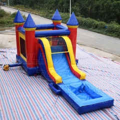 inflatable castle bounce house w/ dry slide with detachable pool for sale