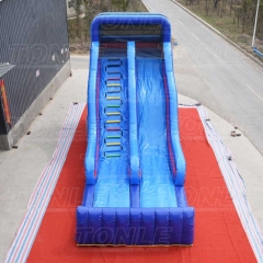 small blue inflatable slide