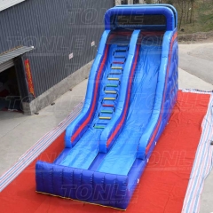 small blue inflatable slide