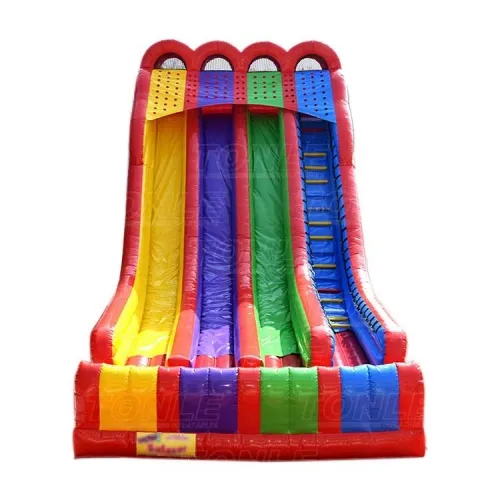triple lanes inflatable slide