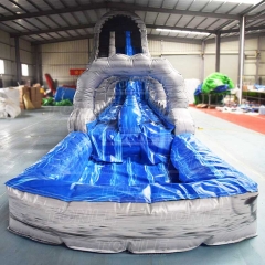 grey marble inflatable water slide with slip n slide