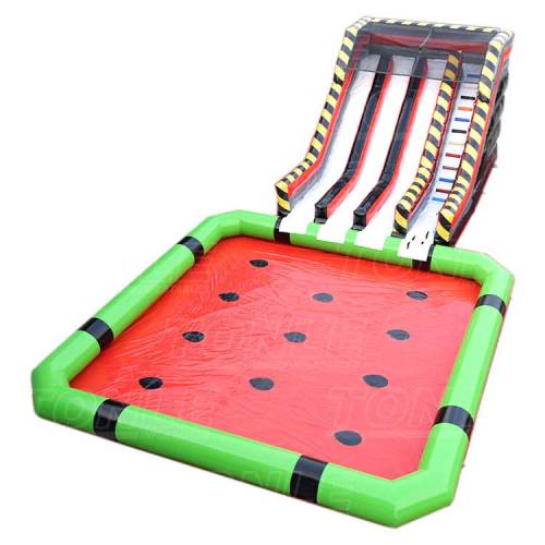 inflatable three lanes slide