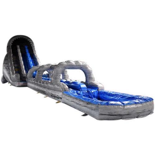 grey marble inflatable water slide with slip n slide