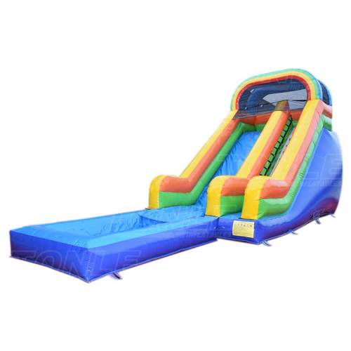 water slide with pool