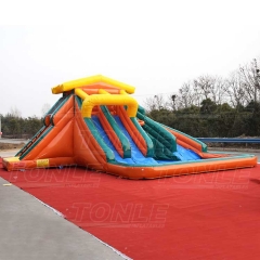 backyard water park inflatable splash pool slide