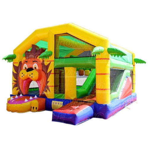 lion bouncy castle slide combo