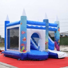 the sea world bouncy castle with slide