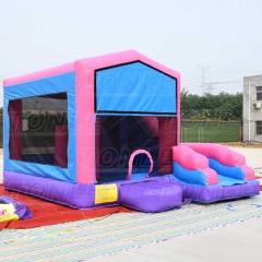 commercial outdoor inflatable bounce house with slide bouncer castle slide combo for sale