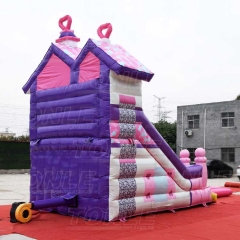 pink slide with detachable pool