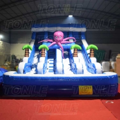 3 lane inflatable octopus slide