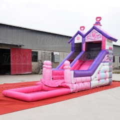 pink slide with detachable pool