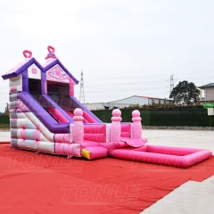 pink slide with detachable pool