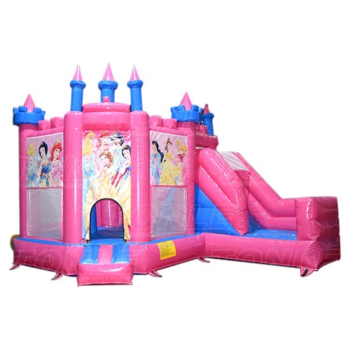 inflatable princess theme bounce house bouncy castle with slide