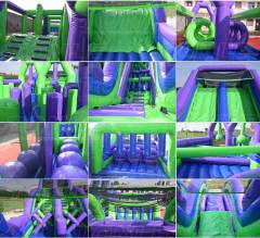 U-turn giant inflatable obstacle course