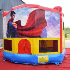 Inflatable moonwalk w/ superman banner