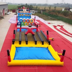 pirate inflatable obstacle course on water