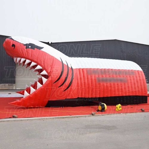 shark inflatable mascot tunnel