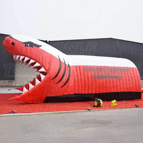 shark inflatable mascot tunnel